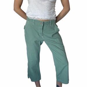 Y2K Roxy green capri pants